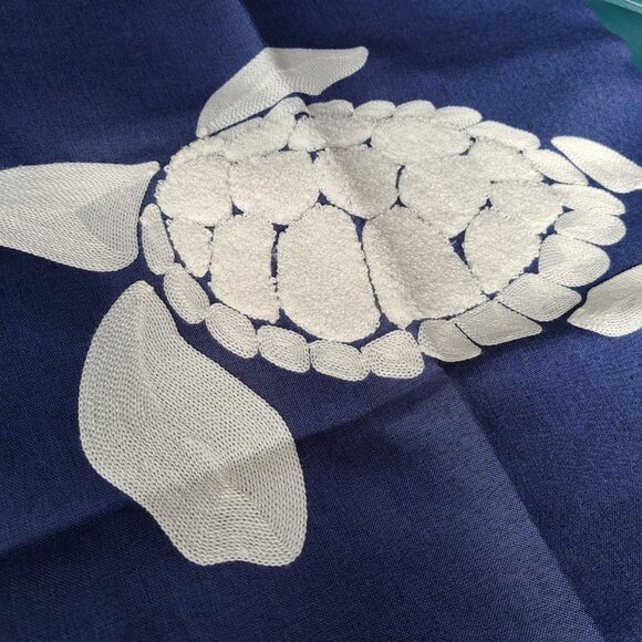 Decorative Throw Pillow Cover Nautical Sea Turtle Embroidered Case Beach Decor - Picture 6 of 11